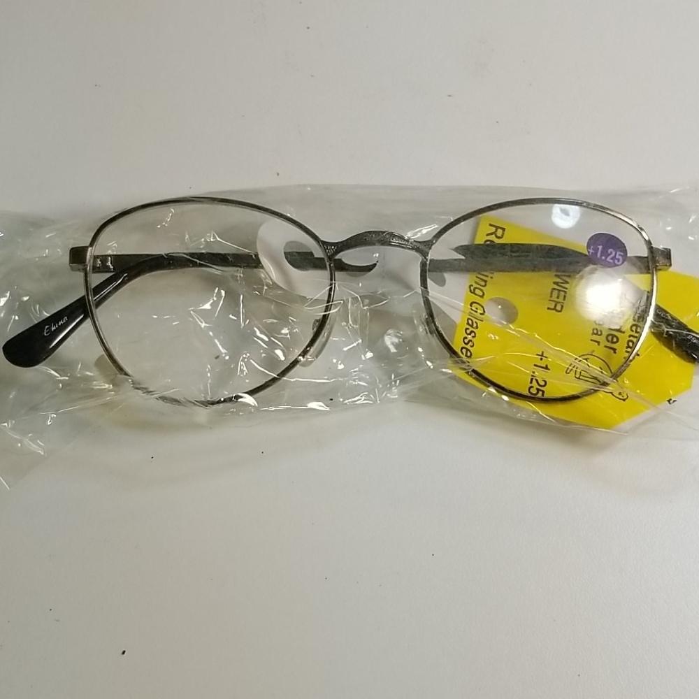 Unisex  reading glasses gray frame +1.25